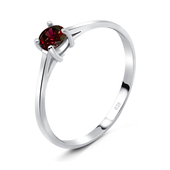 4mm Garnet CZ Silver Ring CSR-150-4